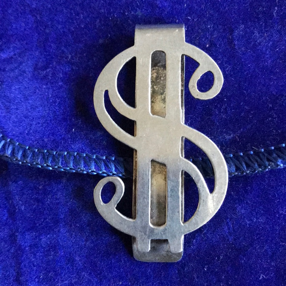 Silver Dollar Sign Money Clip **mod, gangster, tycoon**